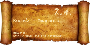 Kuchár Amaranta névjegykártya